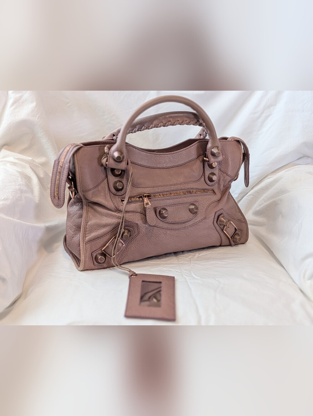 BALENCIAGA Agneau Giant 21 Rose Gold Hardware City Parme